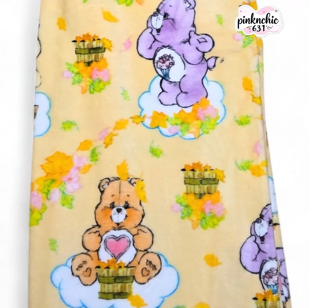 Viral Care Bears Fall Autumn Leaves Plush Twin Blanket 60 X 90